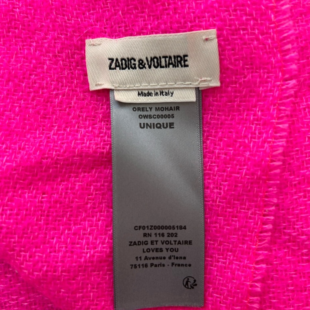 Zadig & Voltaire Pink Scarf Luxurious Accessories - Picture 3 of 6